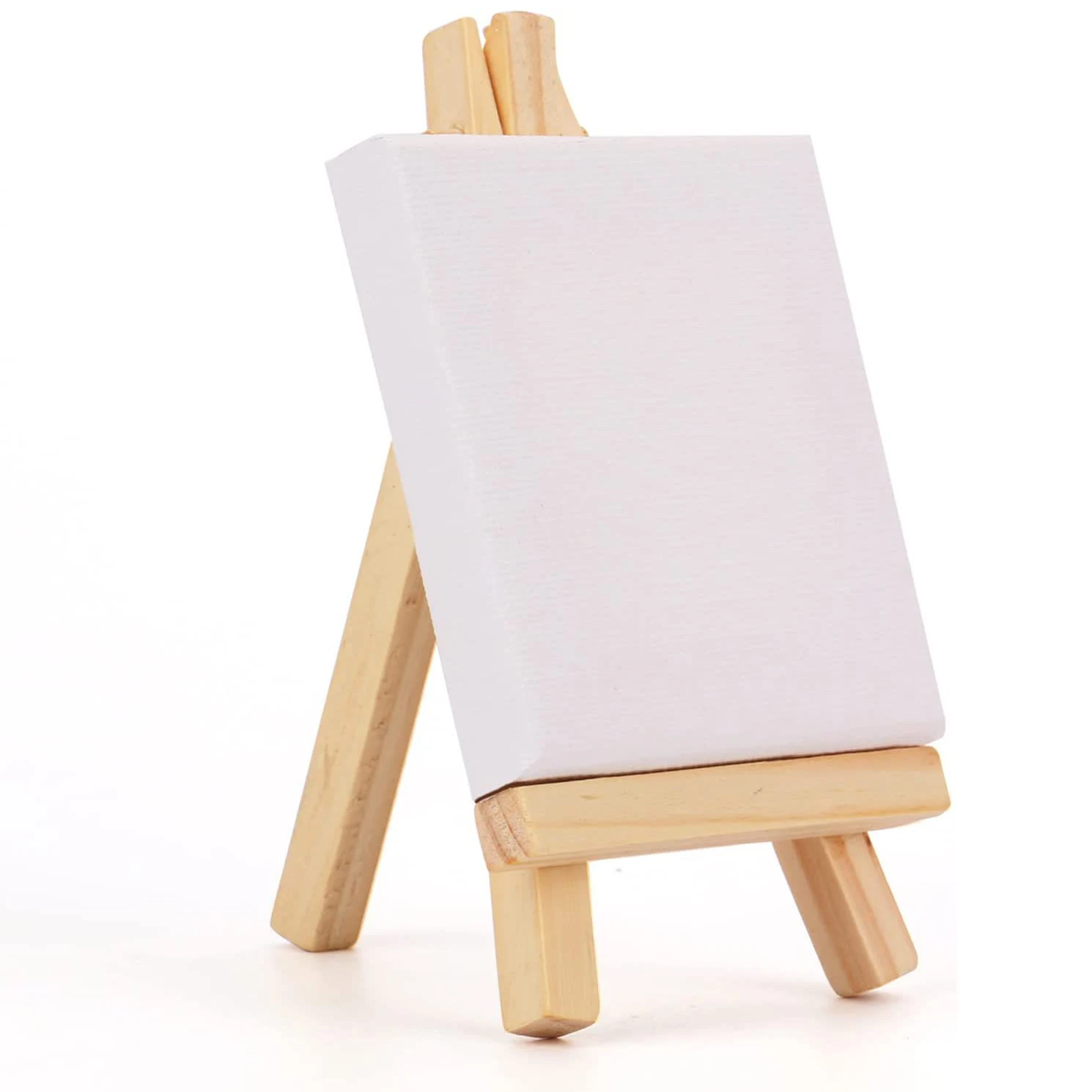 36 Sets 3" Canvas with Mini Wood Display Easel Artist Tripod Tabletop Holder Stand for Painting Kids Crafts Photos XB