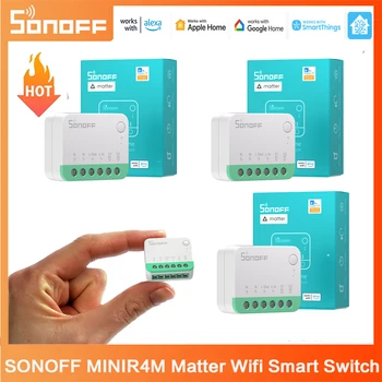 SONOFF MINIR4M Matter Wifi 스마트 스위치 미니 홈 자동화 모듈 릴레이 로컬 연결, 알렉사 구글 홈 스마트싱스