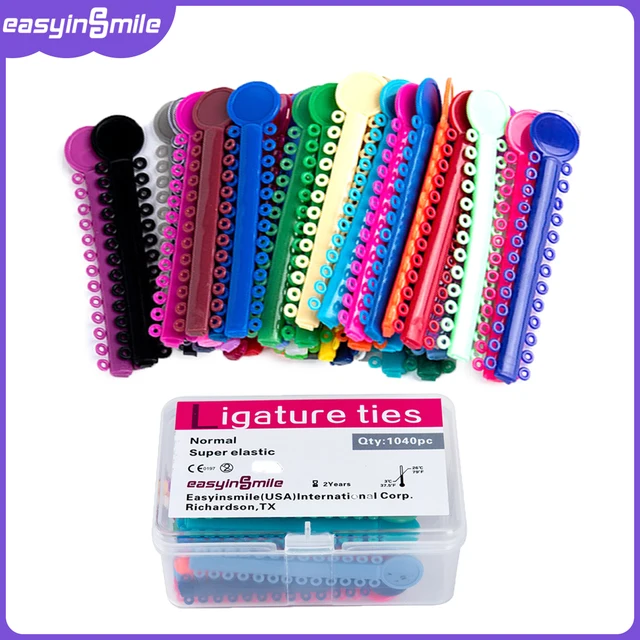 40 ชิ้น/ถุงทันตกรรมจัดฟัน Elastic Ligature TIES Braces Elastomeric ทันตกรรม Ligating โมดูล/ligature TIES ทันตแพทย์ Treatment 1