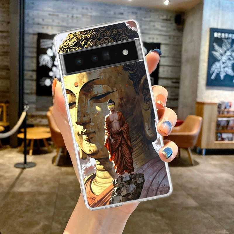 Clear Soft TPU Phone Case with Lord Shiva and Buddha Design