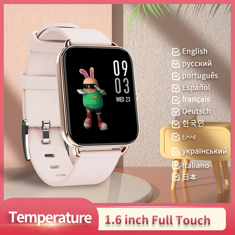 KESHUYOU G16 + 2021 Smart Watch Women Temperature Full Touch Screen Clock  Ladies Men Fitness Watch for xiaomi apple Phone Gift|Smart Watches| -  AliExpress