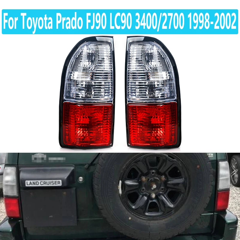 

For Toyota Prado FJ90 LC90 3400/2700 1998 1999 2000 20012002 Taillight Lampshade/White-Red Lampshade Without bulb