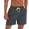 Men's Swim Trunks Beach Shorts Drawstring with Mesh Lining Elastic Waist Plain Breathable Soft Casual Daily Streetwear 3