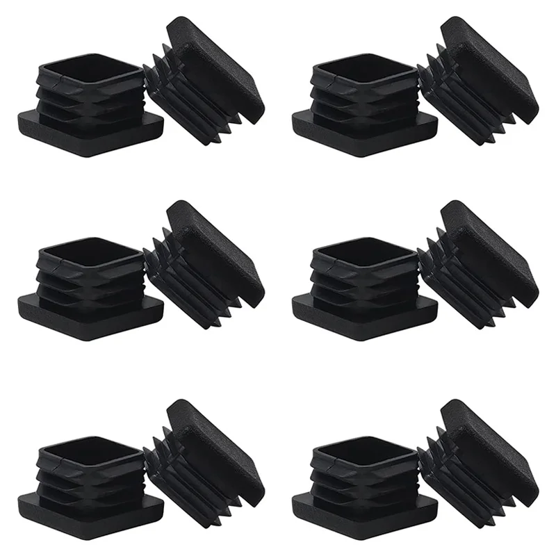 10Pcs Plastic Square Tubing End Cap Black Pipe Tube Cap Durable Fence Post Tube Cover Table