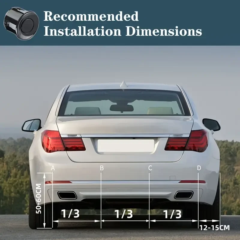 New LED Parking Sensor System Backlight Parktronic Monitor Display Kit Backup Detector Assistant 4 Probes