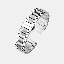 Sleek Curved Stainless Steel Watchband with Solid Butterfly Buckle - 20mm (Silver)