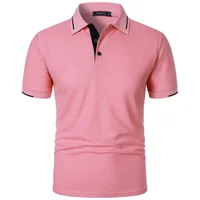 Men's Short Sleeve Polo Shirt Summe Button Classic Fit Casual T-Shirts Oversize Pullover Shirts Man Solid Color Lightweight Tops 3