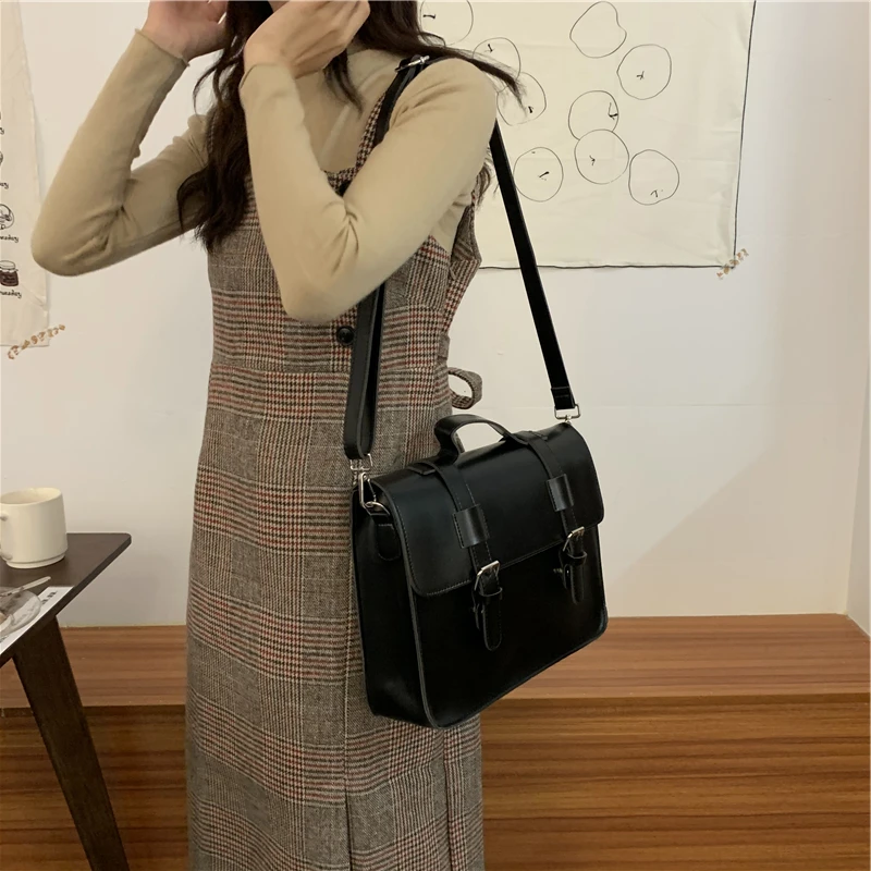 Retro Korean Style Women Backpack Students ShoulderBags Briefcase Bookbag Travel Messenger Bags 3