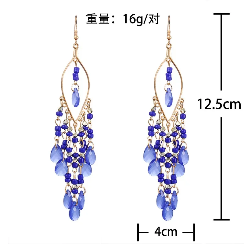Aneneiceera Boho Perla Goccia Orecchino Penzolante Oro Lungo Orecchini Di Perle Nappe Minuscolo Grappolo D'uva Perline Catena Orecchini Vintage Gioielli Per Le Donne E Le Ragazze