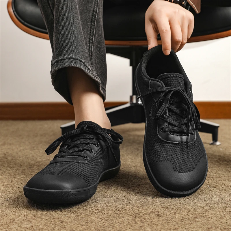 Wide-Toe-Box Barefoot Shoes for Men Minimalist Breathable Comfortable Trail Walking Shoes Green Sneakers 8889 3