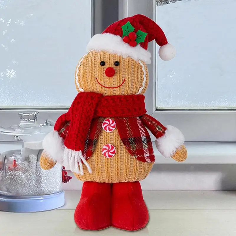 Christmas Gingerbread Man Plush Toys Gingerbread Plush Stuffed Pillow Cute Fun Shaped Toys for Sofa Christmas