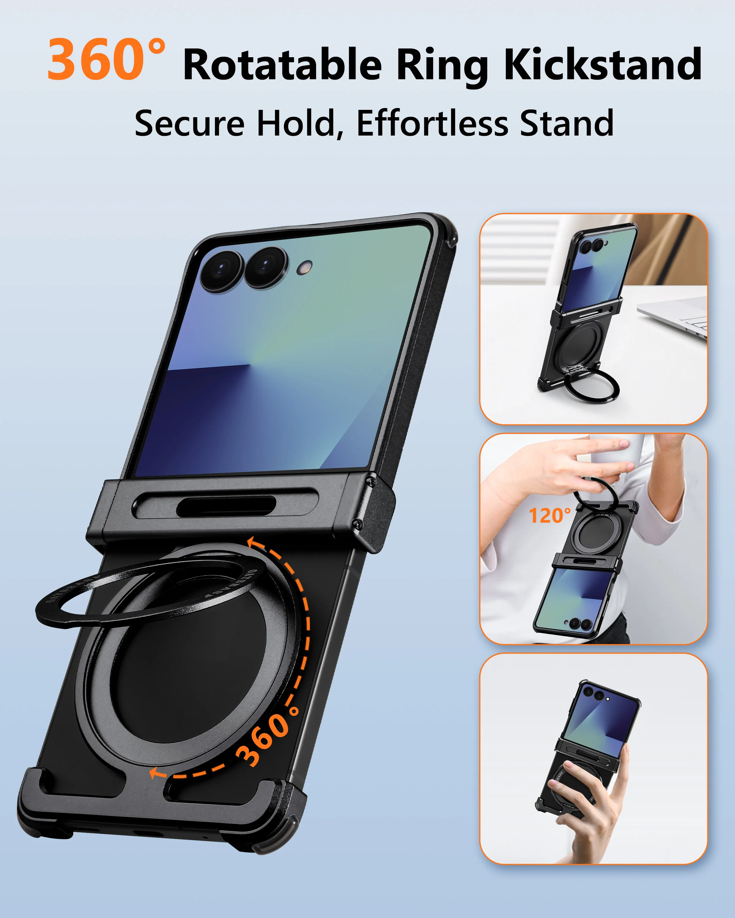 Eary for Samsung Galaxy Z Flip 7 Case for MagSafe With 360°Rotate Magnetic Kickstand Ultra-Thin Shells Shockproof 7 Phone Cover