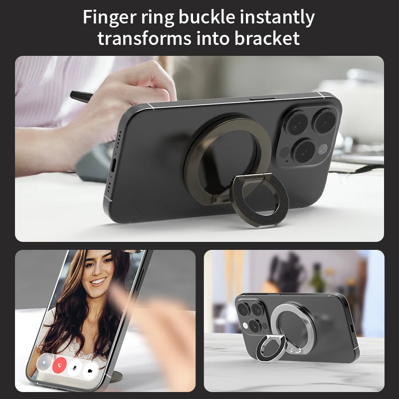 Magnetic 360° Rotating Double-Sided Phone Ring Holder Stand