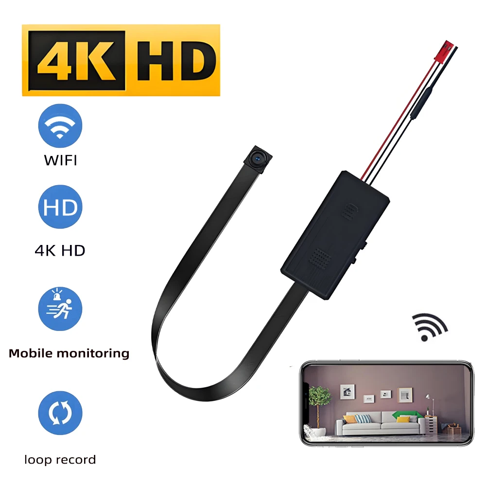 4K HD mini WiFi camera supporting remote viewing motion detection loop recording home DIY wireless camera security camera,mini digital camera,mini camera