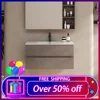 36" Wall Mounted Bathroom Vanity with Sink Combo Set, Floating Bathroom Storage Cabinet w/Bevelled Invisible Handles,Cement Grey 1