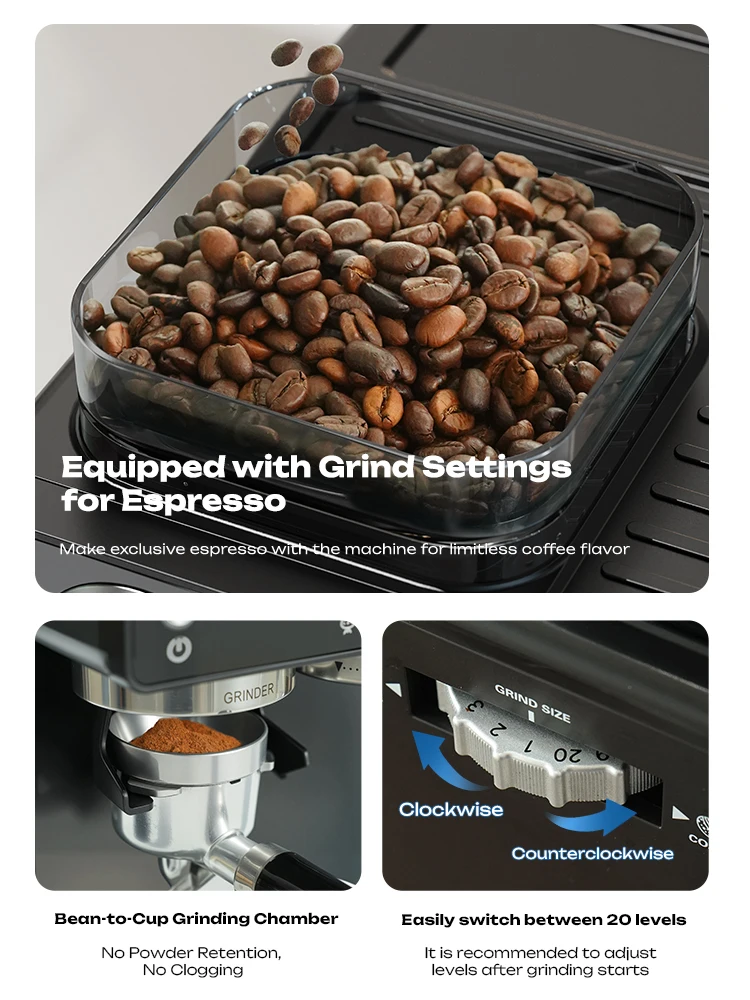 ماكينة قهوة اسبريسو HiBREW H20 شبه أوتوماتيكية مع...