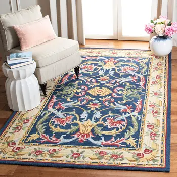 Safavieh Heritage 3' x 5' Handmade Wool Rug – Navy & Ivory 1