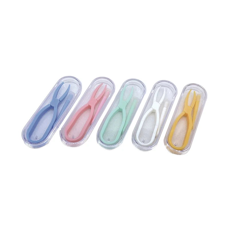 Mini Portable Contact Lens Clamping Rod Tweezers Combination Storage Box Plastic Remove Clamps Eyewear Accessories