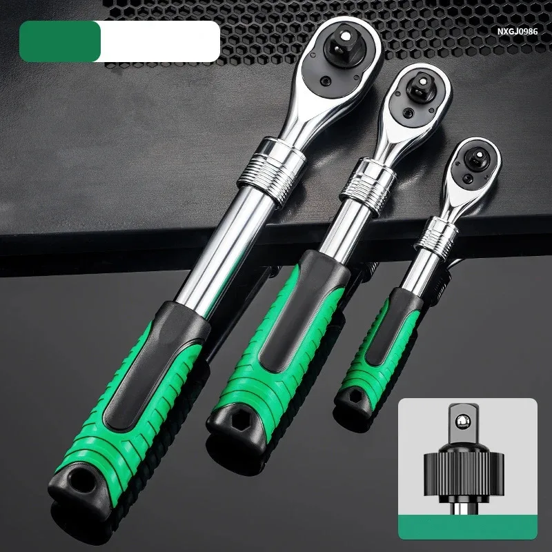 Telescopic Socket Ratchet Wrench for Automotive Repair Adjustable Head Ratchet Set 72 Tooth Quick Release Wrench Manual Tool