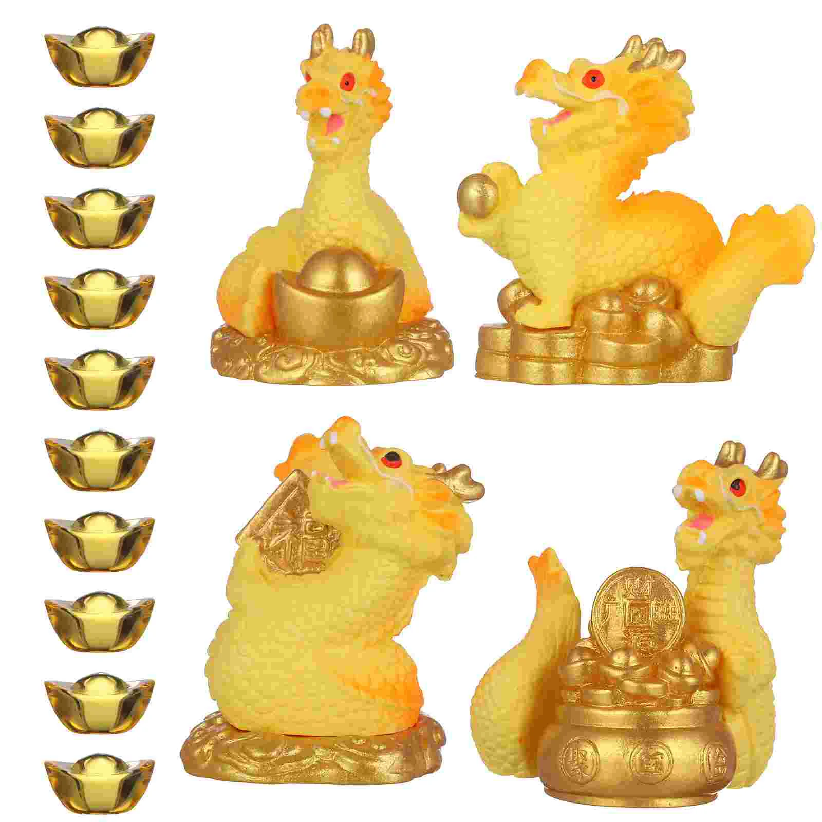 

1 Set Chinese Dragon Figurines Resin Dragon Figurines Chinese New Year Decorations