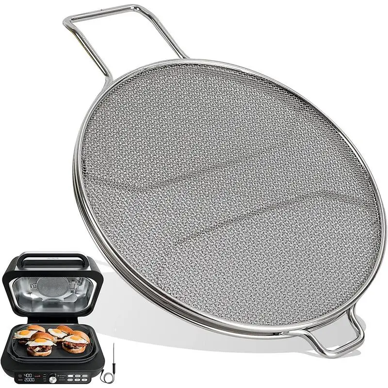 Stainless Steel Splatter Shield For IG651 IG601 FG551 Reusable Indoor Grill Accessories Stainless Steel Splatter Screen