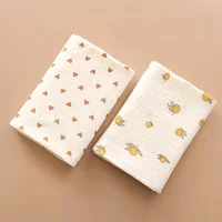 Baby Blanket Muslin Swaddle 2 Layer Cotton Receive Blankets for Newborn Bath Towel Summer Bedding Baby Items Mother Kids 2