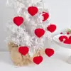 12pcs 5CM Valentine's Day Hanging Heart Ornaments Heart Shaped Tree Baubles Valentine Velvet Ball Ornaments 3