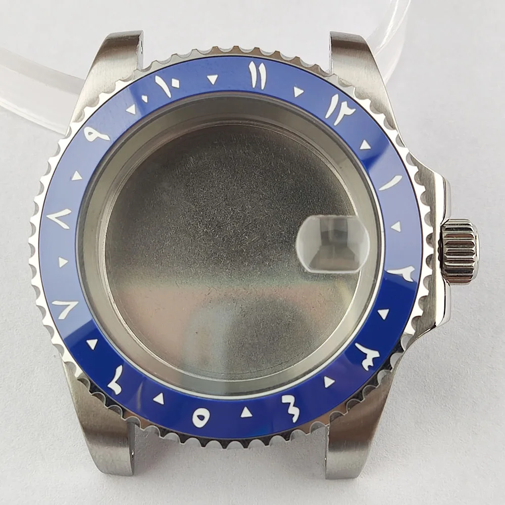 Arabic bezel NH35 watch case sapphire glass 40.5mm waterproof stainless steel case 20mm strap watch set accessories