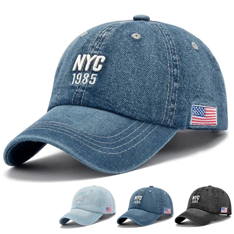 Baseball Caps Unisex NYC 1985 Embroidery Baseball Caps Spring Autumn Outdoor Adjustable Casual Hats Dad Hat Sunscreen Hat