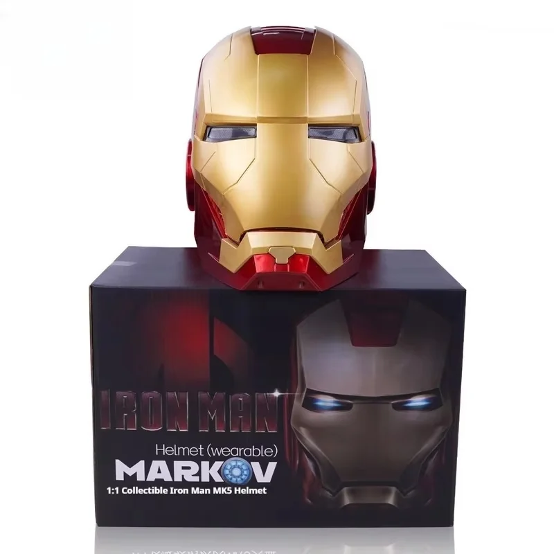 Casco-Mk5-de-Iron-Man-Accesorio-luminoso-de-color-negro-dorado-negro-y ...