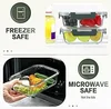 2025 USA 10 Packs 30 oz Glass Meal Prep Containers,Glass Food Storage Containers w/ Lids,Airtight Glass Lunch Bento Gray 4