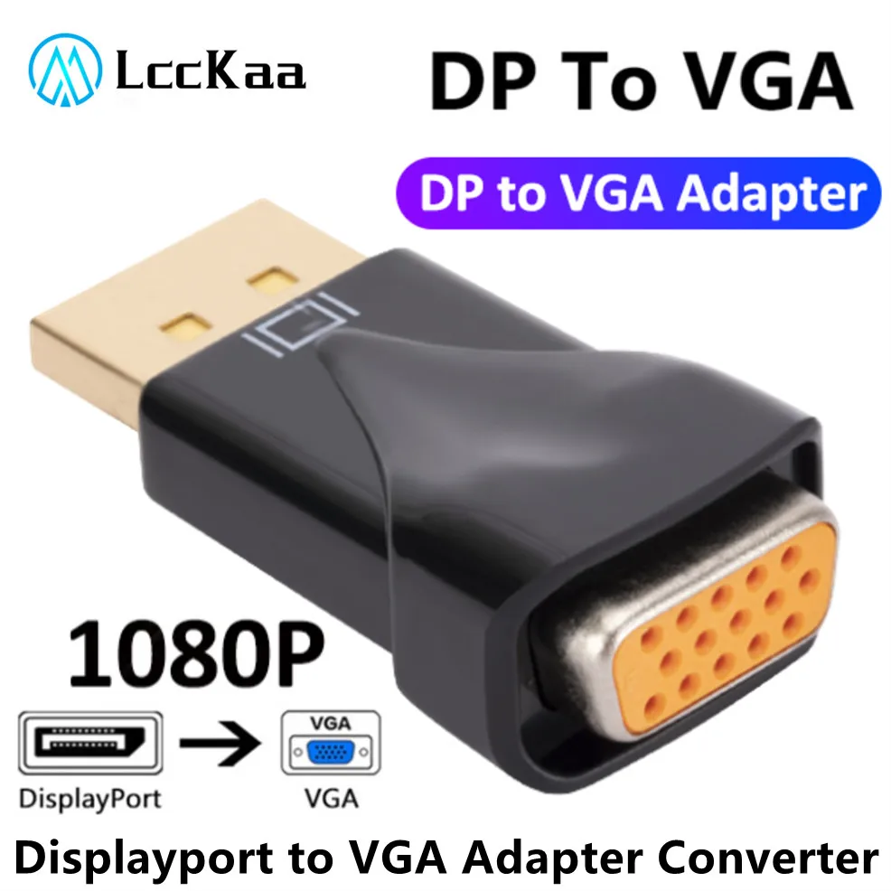 Dp A Vie Adattatore Da DP DisplayPort A VGA SVGA 15Pin M/F Per PC Monitor Proiettore Nero 801679