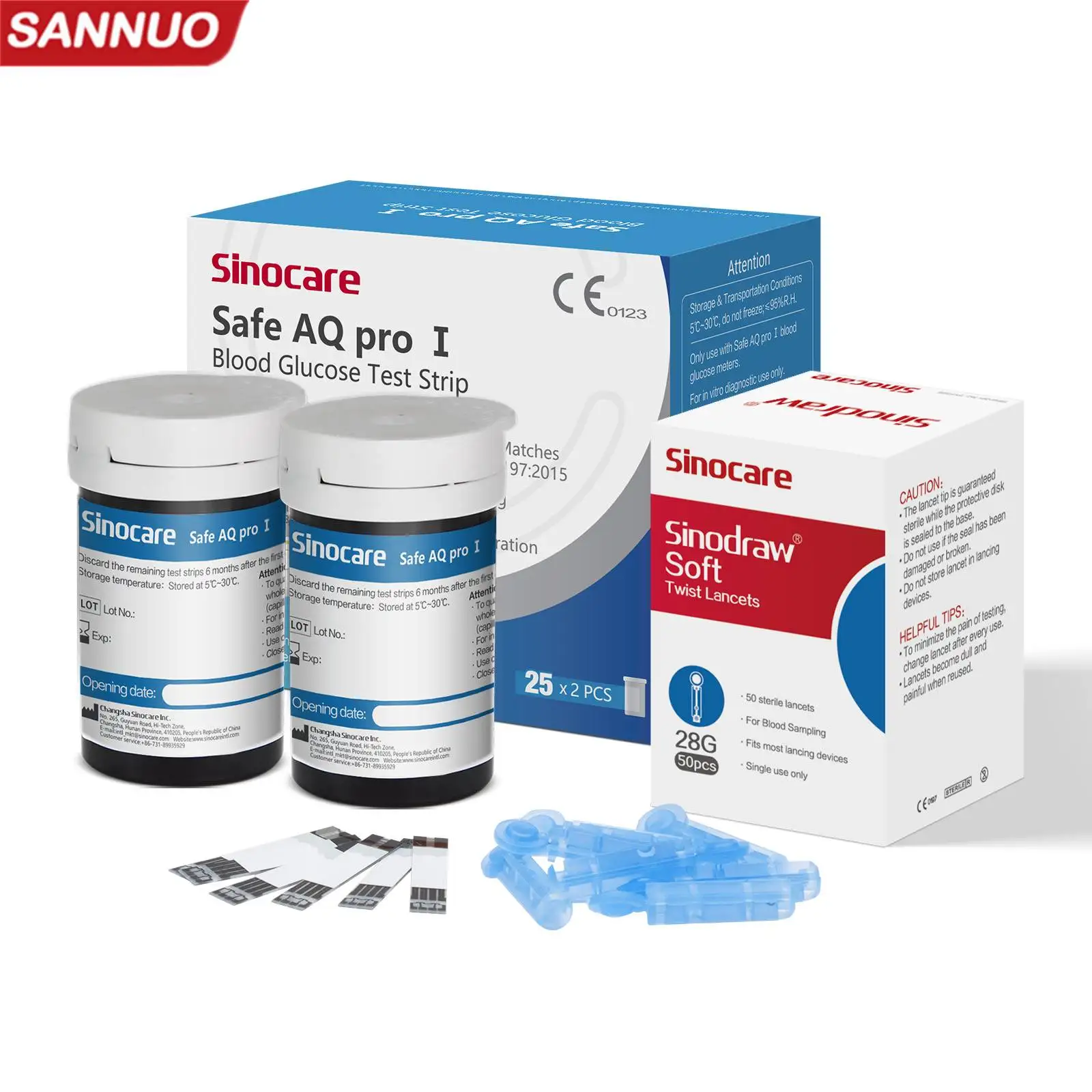 Тест-полоски и Ланцеты Sannuo Sinocare Safe AQ Pro I 50/100/200 (только полоски для Safe AQ Pro I) Тест-полоски и Ланцеты Sannuo Sinocare Safe AQ Pro I 50/100/200 (только полоски для Safe AQ Pro I)