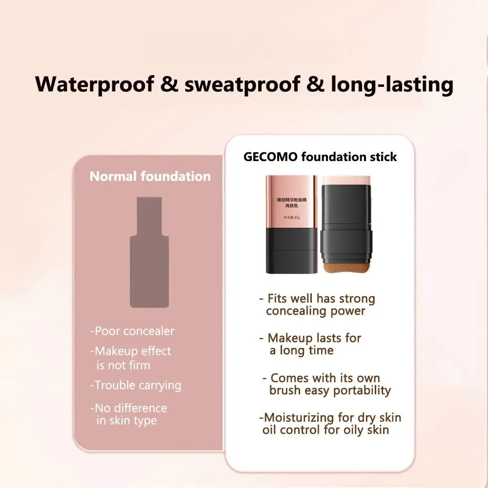 Stick Foundation Lightweight Long-Lasting Full Coverage Hydrating Natural Finish