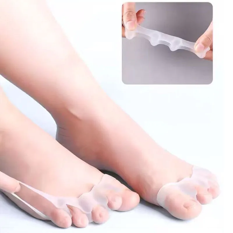 2Pc Silicone Toe Separator Fingers Feet Toe Spreader Hallux Valgus Bunion Corrector Straightener Corrector Finger Separators