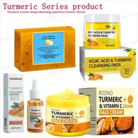 Savon au citron au curcuma/coussin nettoyant/crème pour le visage/sérum série curcuma produit de soin éclaircit le teint pour tous les types de peau nourrir 1