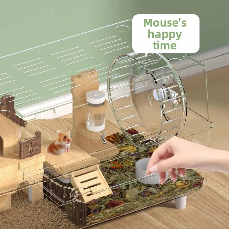 Acrylic Hamster Cage – Extra Large Transparent Double-Layer Luxury Villa for Syrian Hamsters, Budget-Friendly Habitat XXL