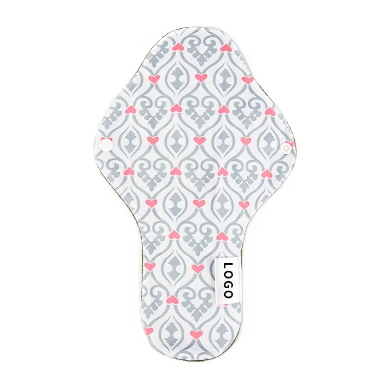 Hot Sale Low Price 18*31cm Natural Bamboo Charcoal Material 2 Layers Microfiber Reusable Sanitary Napkin Pads with Wings
