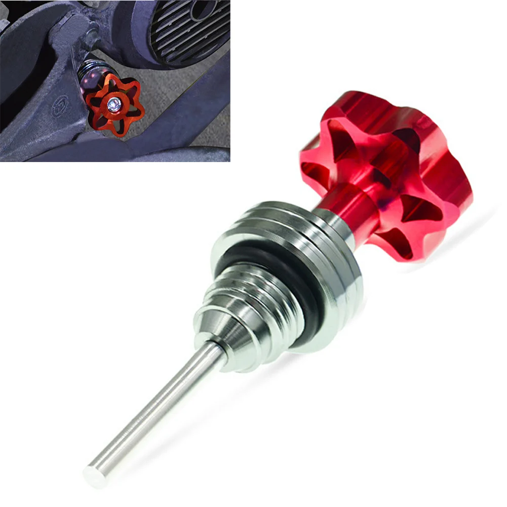 1pc Scooter Motorcycle Engine Oil Dipstick Cap Plug Engine Crankcase Oil Level Gauge Aluminum Motorcycle Accessories