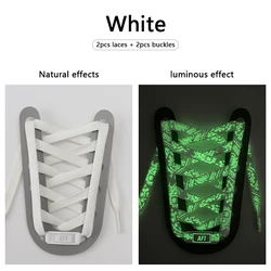 Glow-in-the-Dark Flat Shoelaces for Sneakers - Party-Ready Footwear Accessories (YG-7-White)