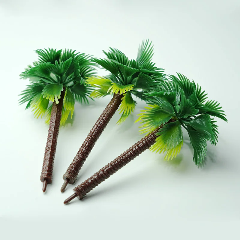 5Pcs New Plastic Coconut Palm Tree Miniature Plant Pots Bonsai Craft Micro Landscape DIY Decor Craft Sand Table Scenery Model 3