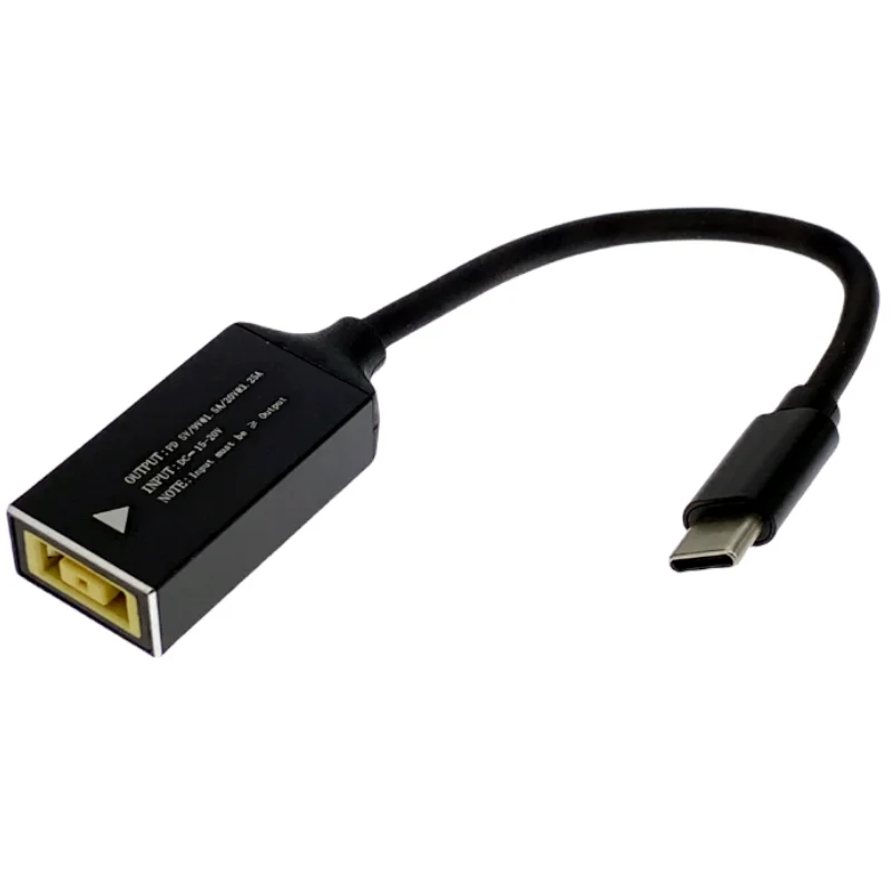 Laptop charger power cable power cord plug adapter ac adapter power plug connector 65W USB Type C PD Fast Charging Cable for Lenovo Laptop Charger Dc Square Plug to Type C PD Adapter Converter for MacBook POCO