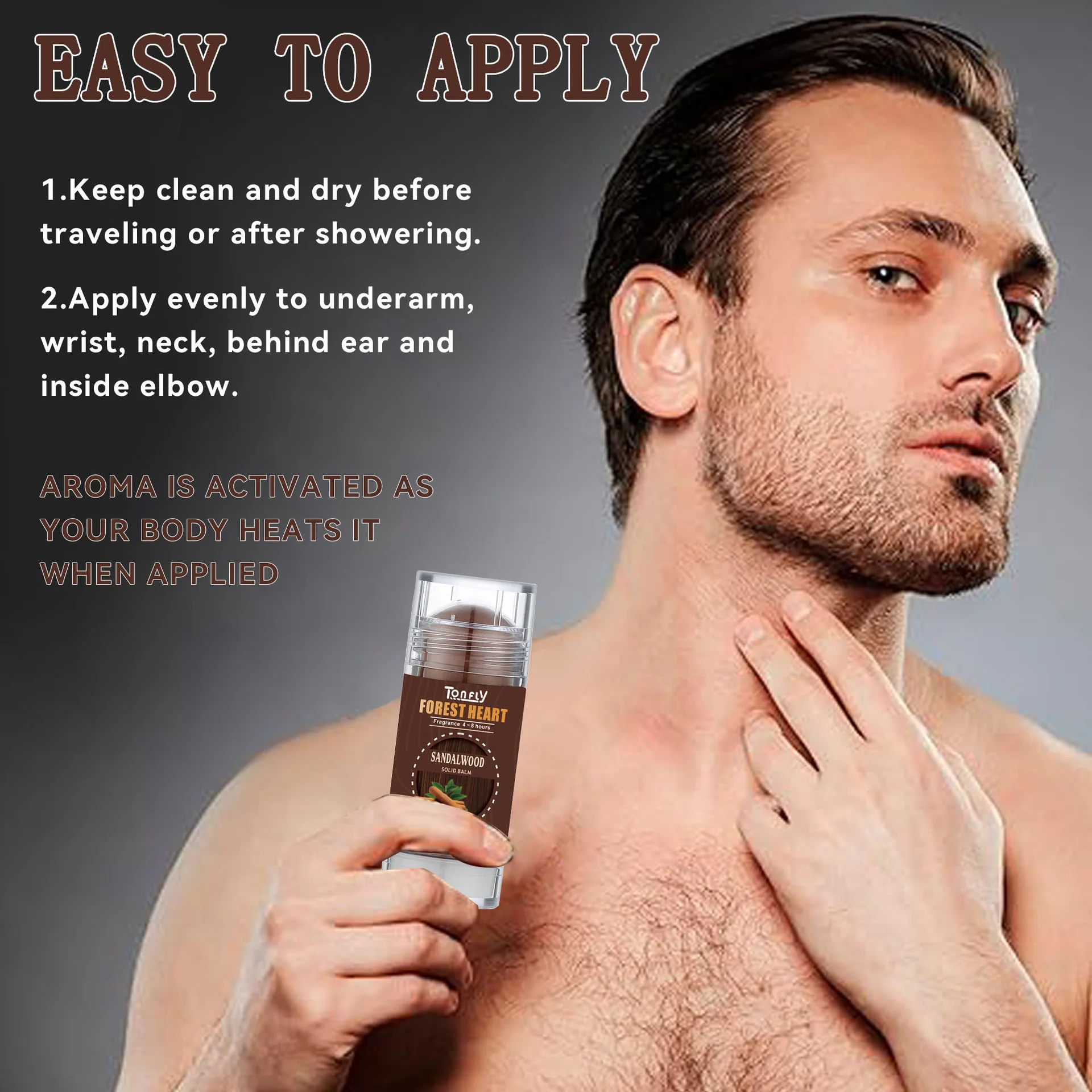 عصا عطر صلبة من خشب الصندل للرجال خالية من الكحول،...