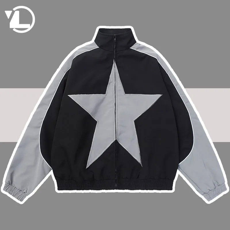 New Oversized Varsity Jacket Men Women Harajuku Hip Hop Jacket Streetwear  Fashion Patchwork Baseball Coat Zipper Sweatshirt Men - AliExpress