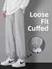 Men's Casual Sports Long Pants Spring Autumn Thin Elastic Loose Fit Nine Point Pants All Match Men's Cuffed Long Trousers Big...