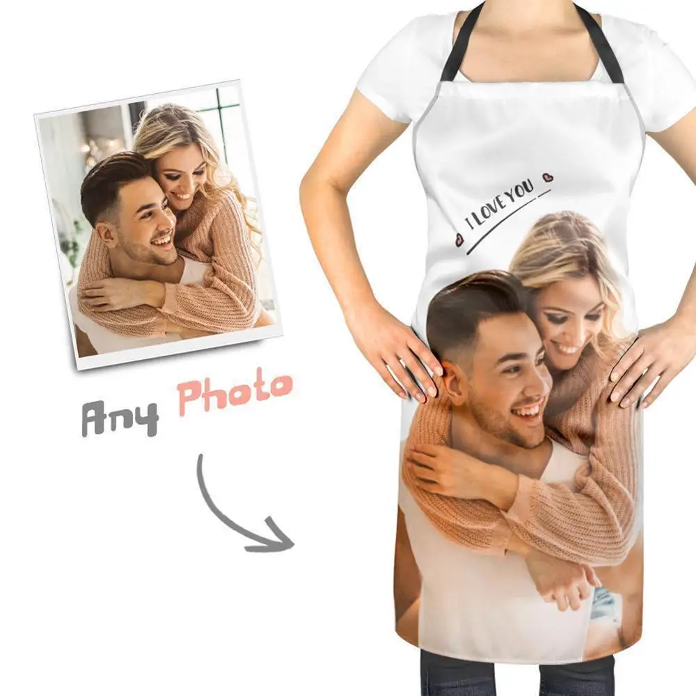 Custom Photo Apron for Mom Dad Grandma Personalized Funny Kitchen Apron with Picture Chef Cooking Gift for Mother s Day 1