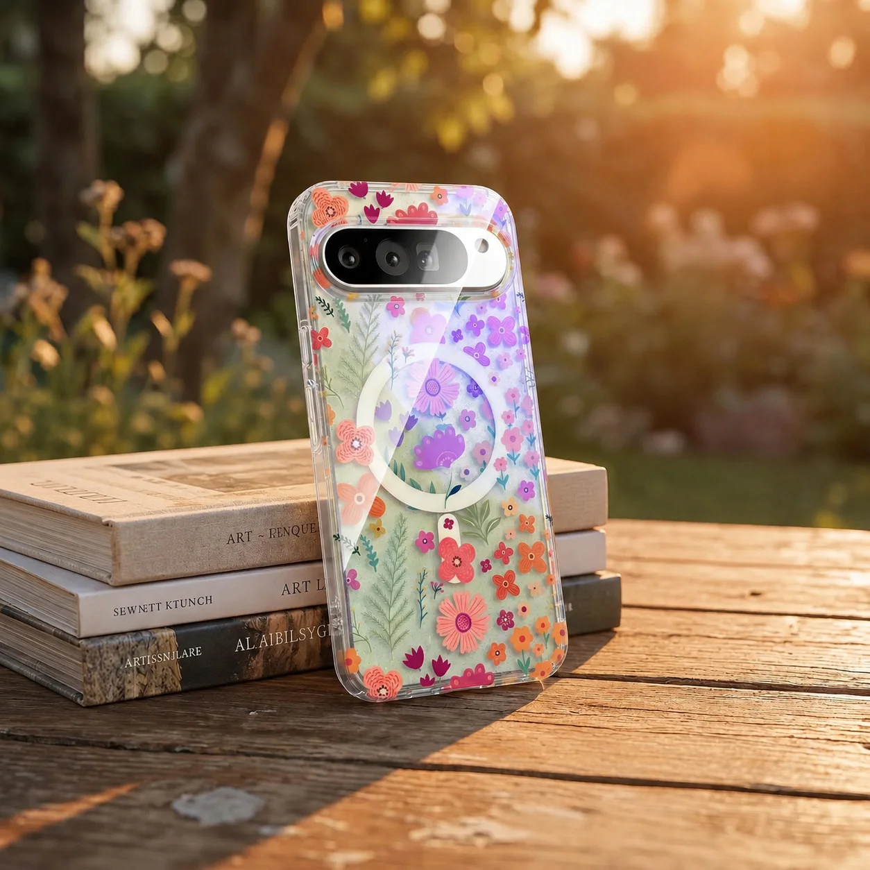 Magnetic Color Flower Blue Light Series Phone Case