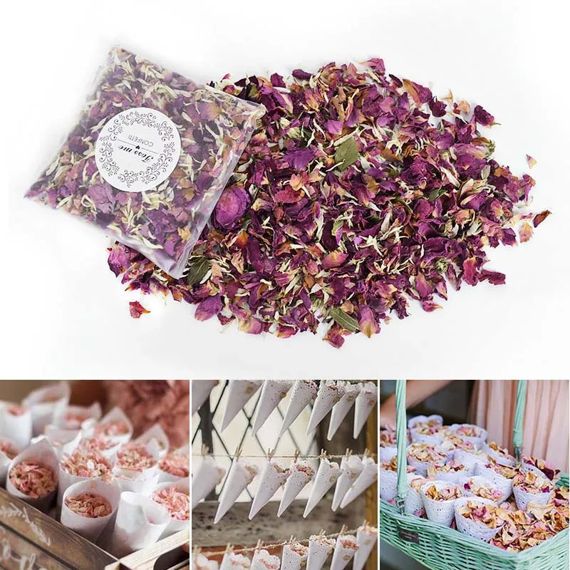 100% Natural Wedding Confetti Dried Flower Petals Pop Wedding And Party  Decoration Biodegradable Rose Petal