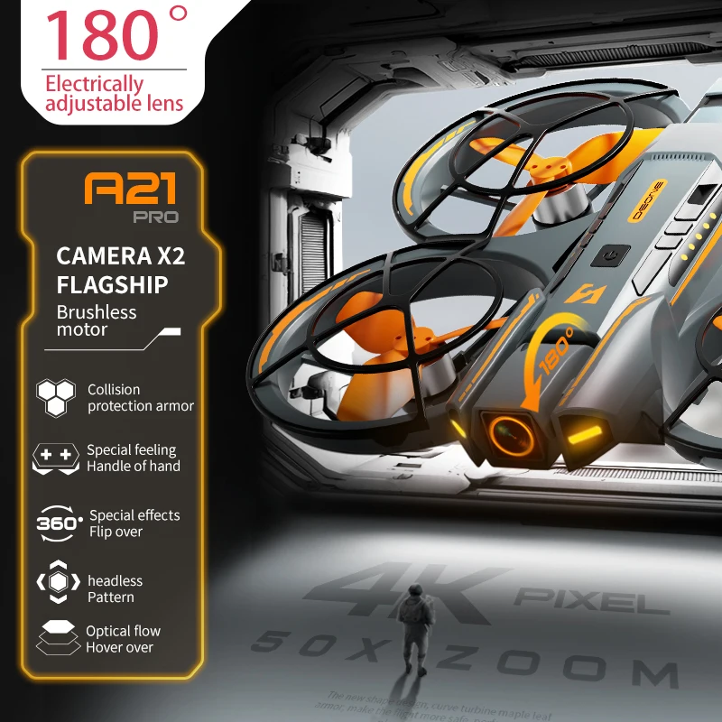 A21 PRO Drone 4K Professione HD Telecamera grandangolare WiFi FPV Spazzola RC Dron Altezza Mantieni l'elicottero schermo grande Quadcopter Giocattoli per bambini - immagine 3