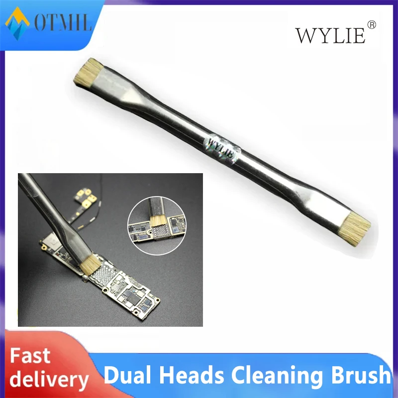 

WYLIE Dual Heads Bristle Brush PCB Rework Dust Brush For Mobile Phone Motherboard IC PCB BGA Pad Repair Soldering Cleaning Tools
